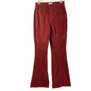 YMI‎ Corduroy Pants Womens 29 Rust Flare Raw Hem Pockets High Rise Preppy